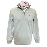 Classic Mens Crew Half Zip Sweatshirt - Sage Marl