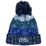 Corkscrew Pom Pom Beanie - Alpine Blues