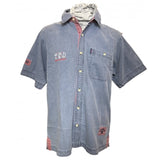Edwards Heavies Twill Short Sleeve Shirt - Washed Denim