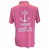 Joules Emmett Home is Where the Anchor Drops Soft Cotton Polo Shirt with Pocket - Rose Pink