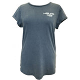 Fish Diamond Rolled Sleeve T-Shirt - Women's Fit - Light Charcoal
