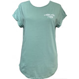 Fish Diamond Rolled Sleeve T-Shirt - Women's Fit - Sage