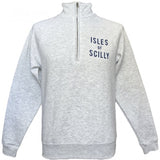 Isles of Scilly 1/4 Zip Sweatshirt - Unisex Fit - Heather Grey