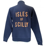 Isles of Scilly 1/4 Zip Sweatshirt - Unisex Fit - Navy & Orange