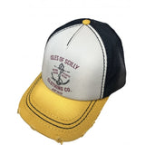 Isles of Scilly Distressed Trucker Cap - Yellow & Black
