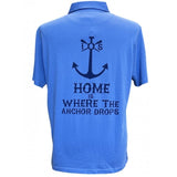 Joules Emmett Home is Where the Anchor Drops Soft Cotton Polo Shirt with Pocket - Blue