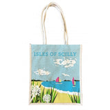 Jute Bag - Sail Boats and Beach