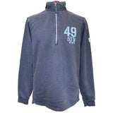 Lazy Jacks Scilly Sail Flag 1/4 Zip Sweatshirt - Unisex Fit - Pigment Dyed Denim