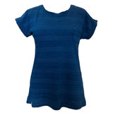 Lazy Jacks Textured Striped T-Shirt - Womens Fit - Indigo