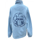 Lazy Jacks Ocean Is Calling 1/4 Zip Sweatshirt - Women's Fit - Sky
