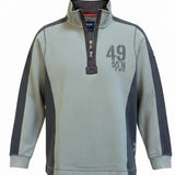 Lazy Jacks Scilly Sail Flag 1/4 Zip Panelled Sweatshirt - Unisex Fit - Khaki
