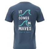 Mens It Comes in Waves Organic Tee - denim