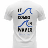 Mens It Comes in Waves Organic Tee- white