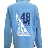Lazy Jacks Scilly Sail Flag 1/4 Zip Sweatshirt - Unisex Fit - Ocean