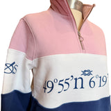 Lazy Jacks Ladies Panel Sweatshirt - Pink/ Denim