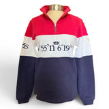 Lazy Jacks Ladies Panel Sweatshirt - Cherry/ Twilight