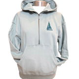 Ships & Waves - Womens Half Zip Sweatshirt - Slate Green