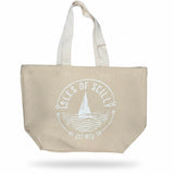 Ships and Waves Soft Washed Jute Bag - Natural