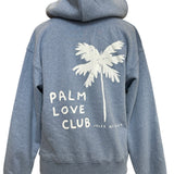 Palm Love Club - Womens Half Zip Sweatshirt - Sueded Light Blue Heather