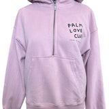 Palm Love Club - Womens Half Zip Sweatshirt - Sueded Miami Pink