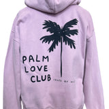 Palm Love Club - Womens Half Zip Sweatshirt - Sueded Miami Pink