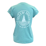 Ships & Waves Rolled Sleeve T-Shirt - Women's Fit - Sage