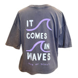 Ladies Boxy Waves Tee - Blue Dusk