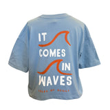 Ladies Boxy Waves Tee - Stone Washed Grey
