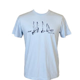 Sail Boats T-Shirt - Unisex Fit, Heavy Weight - Hydrangea