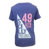 Scilly Sail Flag Rolled Sleeve T-Shirt - Women's Fit - Dusk