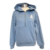Ships & Waves - Womens Half Zip Sweatshirt - Blue