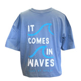 Ladies Boxy Waves Tee - Blue Dusk