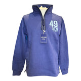 Lazy Jacks Scilly Sail Flag 1/4 Zip Sweatshirt - Unisex Fit - Denim