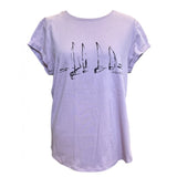Sail Boats Rolled Sleeve T-Shirt - Women's Fit - Miami Pink