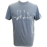 Sail Boats T-Shirt - Unisex Fit, Heavy Weight - Blue Jean