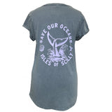 Save Our Oceans Rolled Sleeve T-Shirt - Women's Fit - Denim