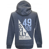 Scilly Sail Flag Full Zip Hoodie - Unisex Fit - Heather Navy