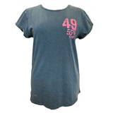 Scilly Sail Flag Rolled Sleeve T-Shirt - Women's Fit - Denim