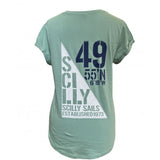 Scilly Sail Flag Rolled Sleeve T-Shirt - Women's Fit - Sage