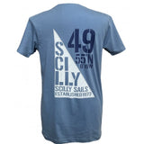 Scilly Sail Flag T-Shirt - Unisex Fit - Stone Blue