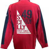 Lazy Jacks Scilly Sail Flag 1/4 Zip Panelled Sweatshirt - Unisex Fit - Rouge