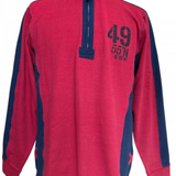 Lazy Jacks Scilly Sail Flag 1/4 Zip Panelled Sweatshirt - Unisex Fit - Rouge