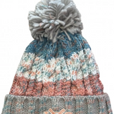 Corkscrew Pom Pom Beanie - Milkshake