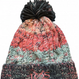 Corkscrew Pom Pom Beanie - Watermelon Breeze