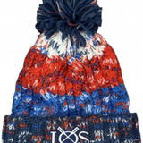 Corkscrew Pom Pom Beanie - Chilli Blues