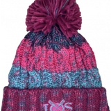 Corkscrew Pom Pom Beanie - Winter Berries