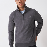 Classic Mens Crew Half Zip Sweatshirt - Charcoal
