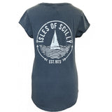 Ships & Waves Rolled Sleeve T-Shirt - Women's Fit - Denim