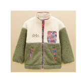 Kids Joules Tilly Khaki Green Zip Through Fleece
