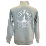 Unisex 1/4 Zip Ships and Waves Sweat - Sage
